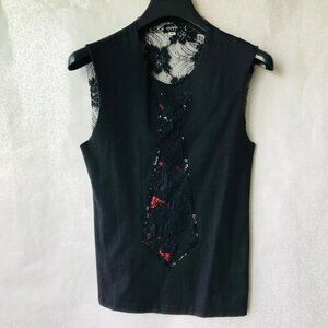 Toupy Women’s  Sleeveless Race Flower Back  95% Cotton  T-1  Size: S
